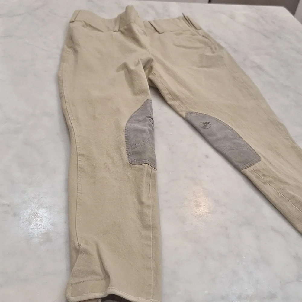 Grand Prix Ladies Riding Pants size 30 L Knee Patch Equestrian Pant Tan AS IS - Picture 1 of 7